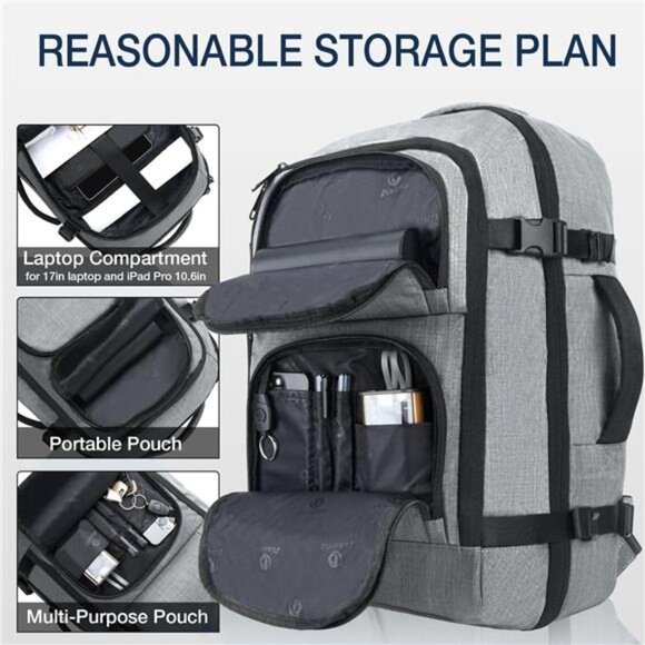Travel Backpack Carry on Flight Approved, Backpack Suitcase for Travel